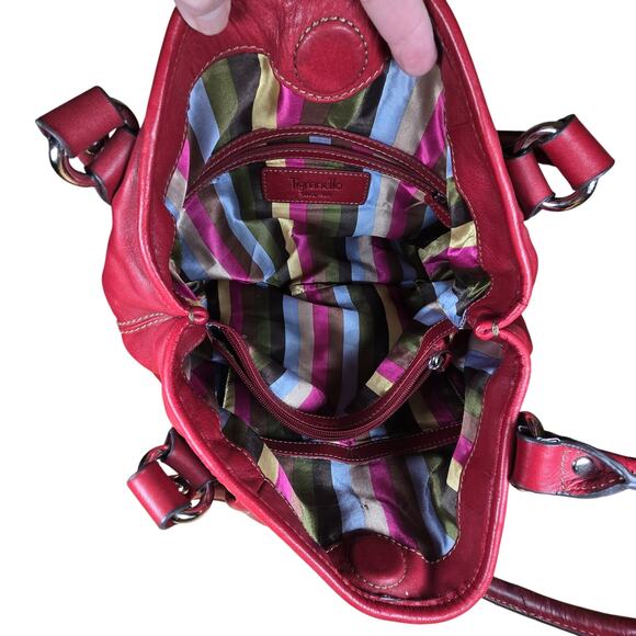 Tignanello Genuine Leather Purse Bag with Matching Wallet Soft Red Leather - Picture 8 of 11